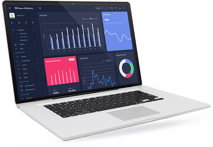 Laptop Power BI Data Chart